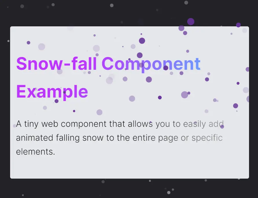 snow-fall Web Component